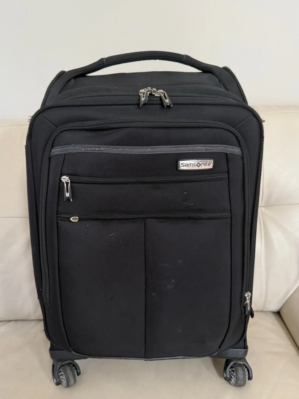 Samsonite Black Upright Carry-On with Front Organizer